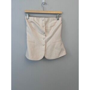 Sézane Strapless Blouse  Elian /Tube Top  Ecru size 38 US6 New with tags